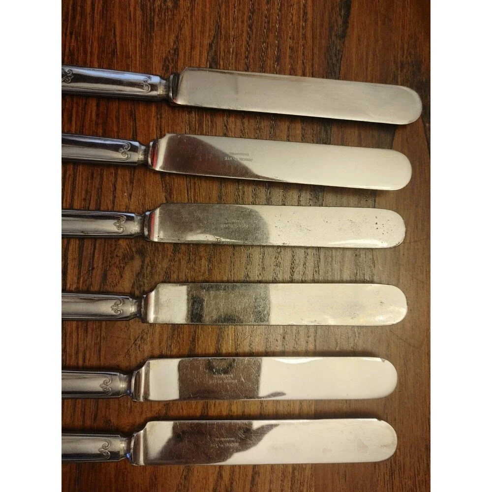 Warranted Nickel Plate bread and butter Knives set of 6